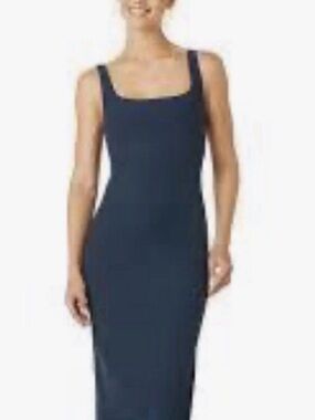 Beyond Yoga Sleek Navy Square-Neck Bodycon Dress